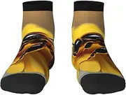 [EdWal] Honey bee and flower print Men's Moisture Control Crew Socks Socks For Men and Women Gifts For Golf, Hunting, Camping
