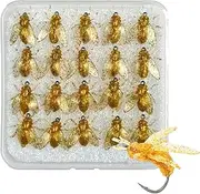 Fly Fishing Lures | 20X Simulated Bee-Shaped Fly Fishing Bait | Angling Tackle Gear with Storage Case for Freshwater Saltwater Deep Sea Lake River Pond