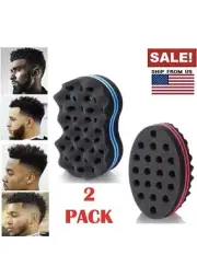 2× Hair Sponge Magic Barber Twist Curl Brush Sponge Dreads Locking Afro Coil Set