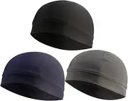 [LIFKOME] Cycling Sports Linning Cap 3pcs Quick Dry Soft Comfortable Uv Resistant Stretchy for Outdoor Navy