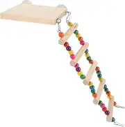 HYTROVE Parrot Training Ladder Toy Bird Climbing Ladder Wooden Perch Toy for Budgies