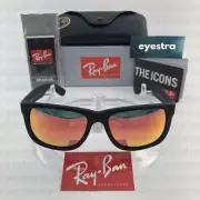 Ray-Ban Justin Polarised Sunglasses RB4165 622/6Q 54 Matte Black Frame Red Lens