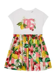 Dolce & Gabbana Kids Printed Logo Cotton Dress (8-13 Years) - Multicoloured - 12Y+ (13 Years) 12Y+ (13 years)