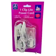 Christmas House Clip Lite Power Cord Light Bulb On Off Switch White 4' Indoor