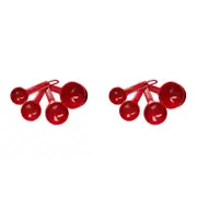2x 4pc KitchenAid Plastic Measuring Cups Set - Empire Red