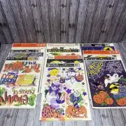 Halloween Window Clings 10pc Vintage 90’s Lot Ghosts Pumpkins Holograph Classic