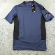 Under Armour Shirt Mens L Blue Compression Heatgear Logo Workout Gym Running