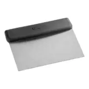 Choice 6 1/4" x 3" Dough Cutter / Bench Scraper with Black Handle