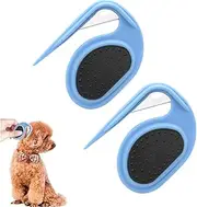 2 PCS Knotting Comb Pet Open Knot Comb for Dogs Cats De Knotting Comb Hair Cutter Puppy Kitten Hair Fur Shedding Grooming Trimmer Comb Brush (Blue)