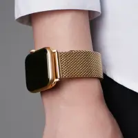 在飛比找momo購物網優惠-【樂邁家居】Apple Watch 米蘭式橢圓扣錶帶(不鏽鋼