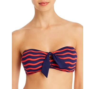 Tommy Bahama 285532 Sea Swell Tie-Front Bandeau Bikini Top, Size Large