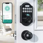 Keyless Door Lock Deadbolt with Handle Set Keypad Fingerprint Lock with 2 Knobs