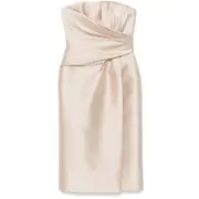 [Alberta Ferretti] Alberta Ferretti Strapless Midi Dress 42 IT NEUTRALS