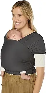 Ergobaby Sustainable Knit Aura Baby Carrier Wrap for Newborn to Toddler (8-25 Pounds), Soft Black