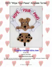 Airedale Terrier Dog-Wipe our Paws Wreath- Plastic Canvas Pattern or Kit