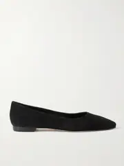 [Manolo Blahnik] Manolo Blahnik - Gelista Suede Ballet Flats - Black - IT40.5 IT 40.5 Black