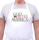 God Bless America Patriotic Aprons, USA Aprons, Novelty Barbecue Aprons