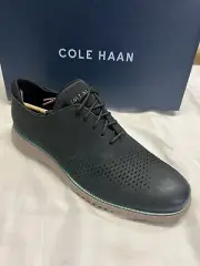 Cole Haan Mens 2.Zerogrand Laser Wingtip Oxford Black Nubuck size 9