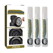 3Pieces Paint Pen For Car Tires, White Paint Pens Tire Marker Pens