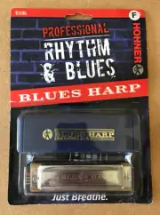 HOHNER Blues Harp Model 532BL-F 10-hole Diatonic Harmonica; Key of F