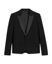 short tux jacket in mohair and silk FR34 black
