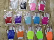 Short Fishnet gloves fingerless Neon costume ladies kids new Halloween retro