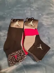 Nike MICHAEL AIR JORDAN Jumpman Collection Youth Crew Socks 6 pack 5Y-7Y New