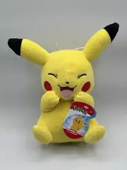 2020 Pokemon Pikachu 8 In Plush WCT Happy Eyes Closed