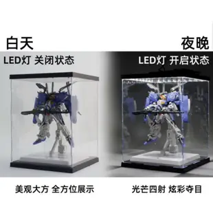 練功神物 模型公仔展示盒 鋼彈展示箱 全景燈光 LED防塵箱 MG收納箱 10吋內人偶 全景LED燈箱 Z-43