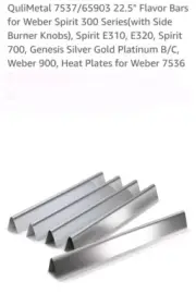 7537/65903 22.5" Flavor Bars for Weber Spirit 300 Series(with Side Burner Knobs)