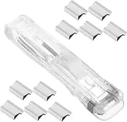 KALLORY Push Stapler Binder Stapler Mini Clip Dispenser Refill Clips for Office Supplies