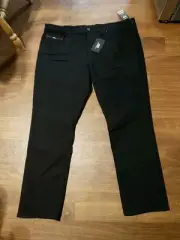 NWT Benjamin Black Men's Slim Fit Jeans 46x32 Black Denim Whiskered