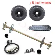 740mm Go Kart Rear Axle Kit 6" Wheels Brake Assembly ATV Quad Buggy Drift Trike