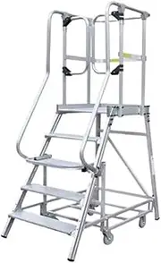 Folding Ladder Aluminum Alloy Climbing Platform Ladder 0.96 Meters Mobile Tally Scaffold Staircase Portable Ladder