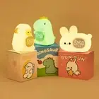 Silicone Bedsides Clock Night Lamp For Students 3 Level Brightness Adjustment
