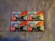 Lot Of 4 Maxwell Blank Tapes Normal Bias UR - (4) 90 Min Tapes