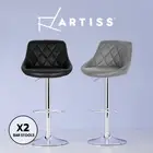 Artiss Kitchen Bar Stools Swivel Bar Stool Gas Lift Chairs Barstools Black Grey