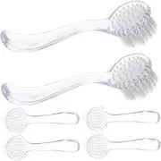 BIUDECO Pack Horn Facial Cleansing Brush Nail Cleaning Brush Set for Home Salon Manicure Ergonomic Handle