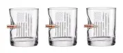 Original BenShot Bulletproof Patriotic Shot Glass w/ Real 308 Bullet ~ 3 PACK