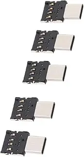 5pcs USB c to Micro USB Connector USB Type c Adapter Mobile Chargers USB Adapters Key Chain Keychain Adapter Type-c USB-c Adapter Phone Charger Battery Charger USB Adaptor Black