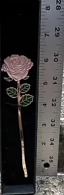 Metal PINK Rose Bookmark Metal Book Page Holder Valentine's Day Flower...