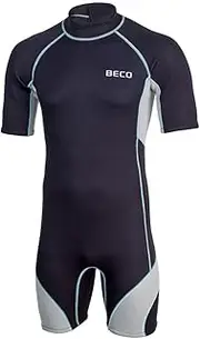 BECO BEactive Neoprene Shorty Naxos Wetsuit with Back Zip, Super Soft 3 mm CR Neoprene and UV Protection UPF 50+