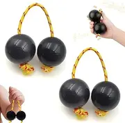 2 Pairs of Kashaka Aslatua Shaker, Asalato Instrument, Aslatua Instrument Rhythmic Ball Hand Percussion African Traditional Musical Instruments, Shaker Instrument for Children Adults Wedding Parties