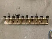 Collet Tool Holder 18-Slot Garage Storage Rack Wood Shelf Organizer