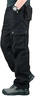 [Generic] Men's Big and Tall Cargo Overalls - Plus Size, Multi-Pocket - Cotton Work Trousers for Outdoor Hiking