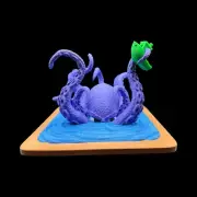 UNPAINTED Benchy Demise Kraken Octopus 3D Printed Model Kit 6" Tall (03-24)