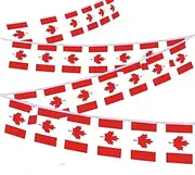 30 PCS Canada Flag, 33 FT Canadian National Bunting,DecorGarden With Brass Gromment