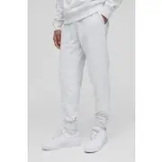 Mens Grey Marl 260GSM Loopback Basic Regular Fit Jogger