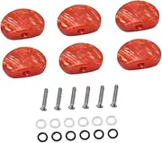 Totority 6 Pcs Acoustic Guitar Tuning Pegs Replacement Machine Heads 22.5mm Red Acrylic Tuning Keys Gc802 Easy Install Ferrules Screws
