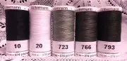1 black 1 white 3 green GUTERMANN 100% polyester sew-all thread 274 yard spools